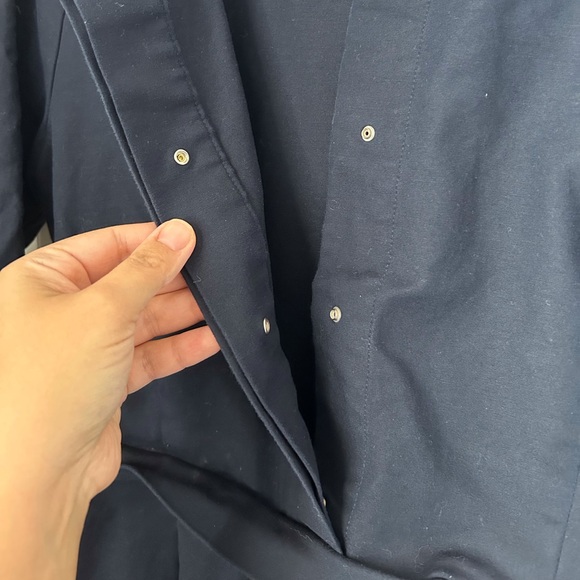 Gap Navy Blue Button Front Pleated MIDI Dress Size 8 - Picture 3 of 7